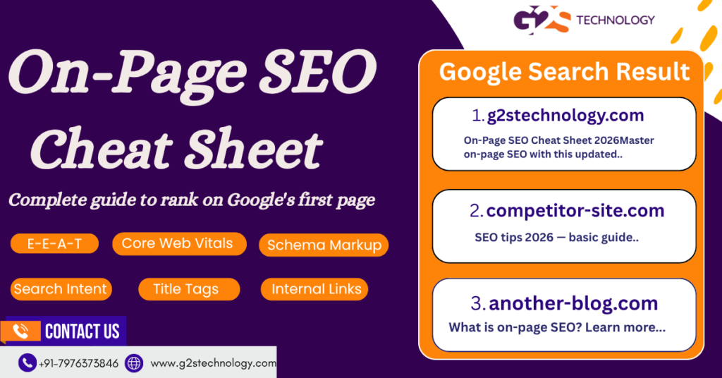 On-Page SEO Cheat Sheet