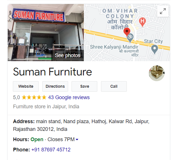 Google My Business Map Result