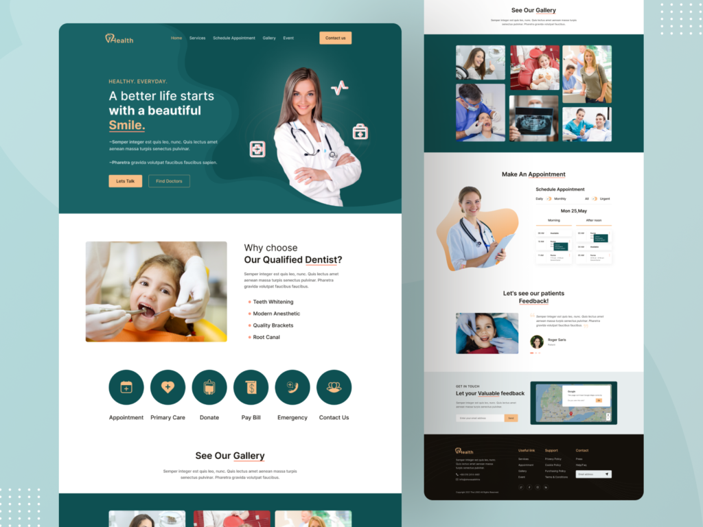 dental website design template dribbble