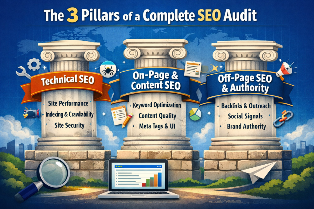 The 3 Pillars of a Complete SEO Audit